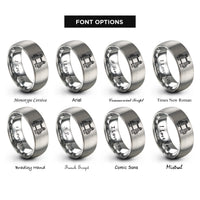 font options for inside engraving on silver tower bridge rings