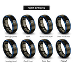 font options for inside engraving on gunmetal & blue tower bridge rings