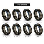 font options for inside engraving on gunmetal & blue tower bridge rings