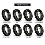 font options for inside engraving on black & grey tower crane rings