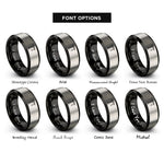font options for inside engraving on black & grey tower crane rings
