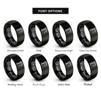 font options for inside engraving on black tower crane rings
