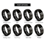 font options for inside engraving on black tower crane rings