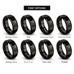 font options for inside engraving on black tower crane rings