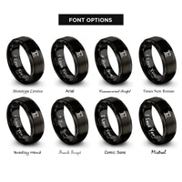 font options for inside engraving on black tower crane rings