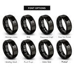 font options for inside engraving on black tower crane rings