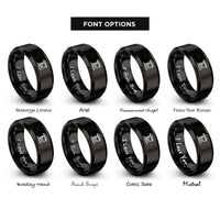 font options for inside engraving on black tower crane rings