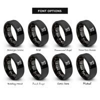 font options for inside engraving on black tower crane rings