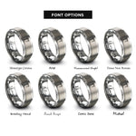 font options for inside engraving on grey tower crane rings
