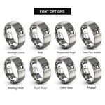 font options for inside engraving on gray tower crane rings