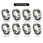 font options for inside engraving on silver tower crane rings