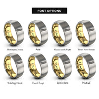 font options for inside engraving on gold & silver tower pisa rings