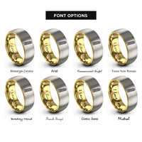 font options for inside engraving on gold & silver tower pisa rings