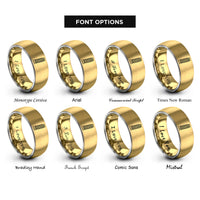 font options for inside engraving on gold & grey tower pisa rings