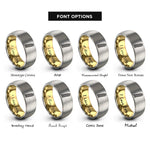 font options for inside engraving on gold & silver tower pisa rings