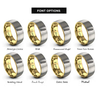 font options for inside engraving on gold & silver tower pisa rings
