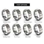 font options for inside engraving on grey tower pisa rings