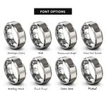 font options for inside engraving on gray tower pisa rings