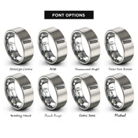 font options for inside engraving on grey tower pisa rings