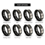 font options for inside engraving on black & silver toxic skull rings