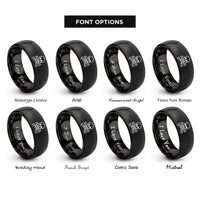 font options for inside engraving on black toxic skull rings