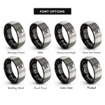 font options for inside engraving on black & silver toxic skull crossbones rings