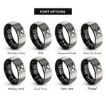 font options for inside engraving on black & gray toxic skull crossbones rings