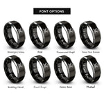 font options for inside engraving on black & silver toxic skull crossbones rings