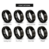 font options for inside engraving on black toxic skull crossbones rings