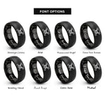 font options for inside engraving on black toxic skull crossbones rings