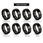 font options for inside engraving on black toxic skull crossbones rings