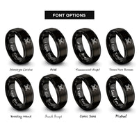 font options for inside engraving on black toxic skull crossbones rings