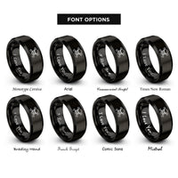 font options for inside engraving on black toxic skull crossbones rings