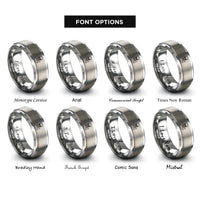 font options for inside engraving on grey toxic skull crossbones rings
