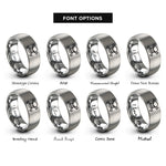 font options for inside engraving on gray toxic skull crossbones rings