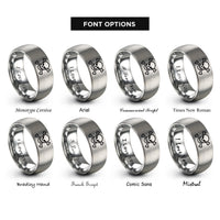 font options for inside engraving on gray toxic skull crossbones rings