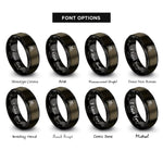 font options for inside engraving on gunmetal & black toxic skull crossbones rings