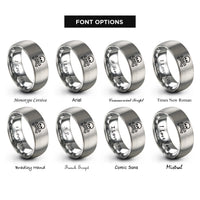 font options for inside engraving on silver toxic skull rings