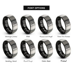font options for inside engraving on black & gray tracery panel rings