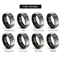 font options for inside engraving on black & gray tracery panel rings