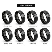 font options for inside engraving on black tracery panel rings
