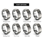 font options for inside engraving on grey tracery panel rings