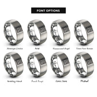 font options for inside engraving on grey tracery panel rings