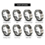 font options for inside engraving on silver tracery panel rings