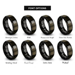 font options for inside engraving on gunmetal & black tracery panel rings