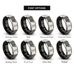 font options for inside engraving on black & gray tracing wheel rings