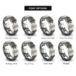 font options for inside engraving on silver tracing wheel rings