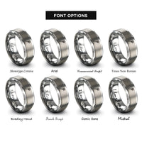 font options for inside engraving on silver tracing wheel rings