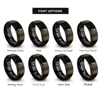 font options for inside engraving on gunmetal & black tracing wheel rings