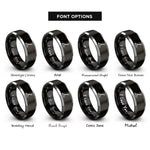 font options for inside engraving on black & gray track switch lever rings